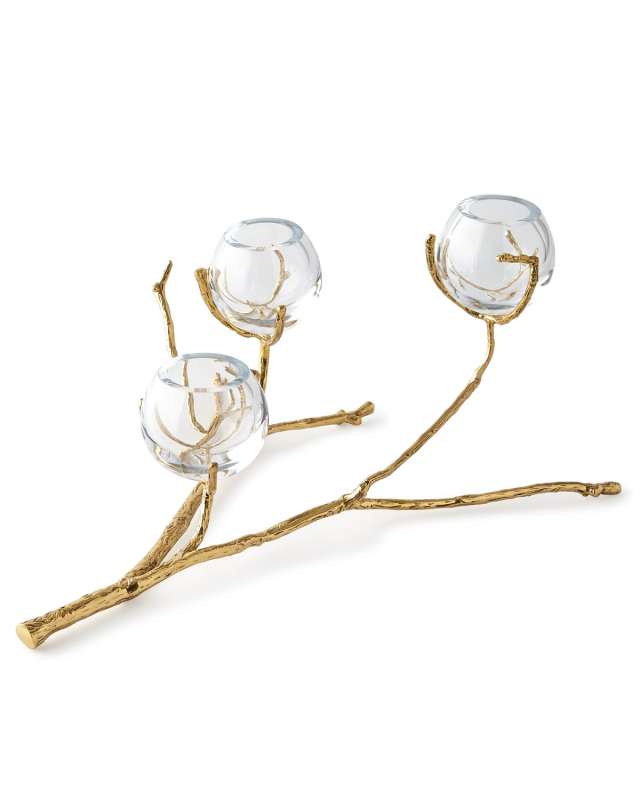 Twig Brass Three-Vase Holder